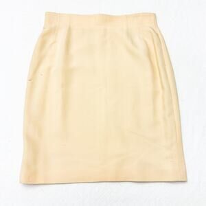 Escada Cream Wool Silk Blend Straight Classic Pencil Skirt Size 42 Germany